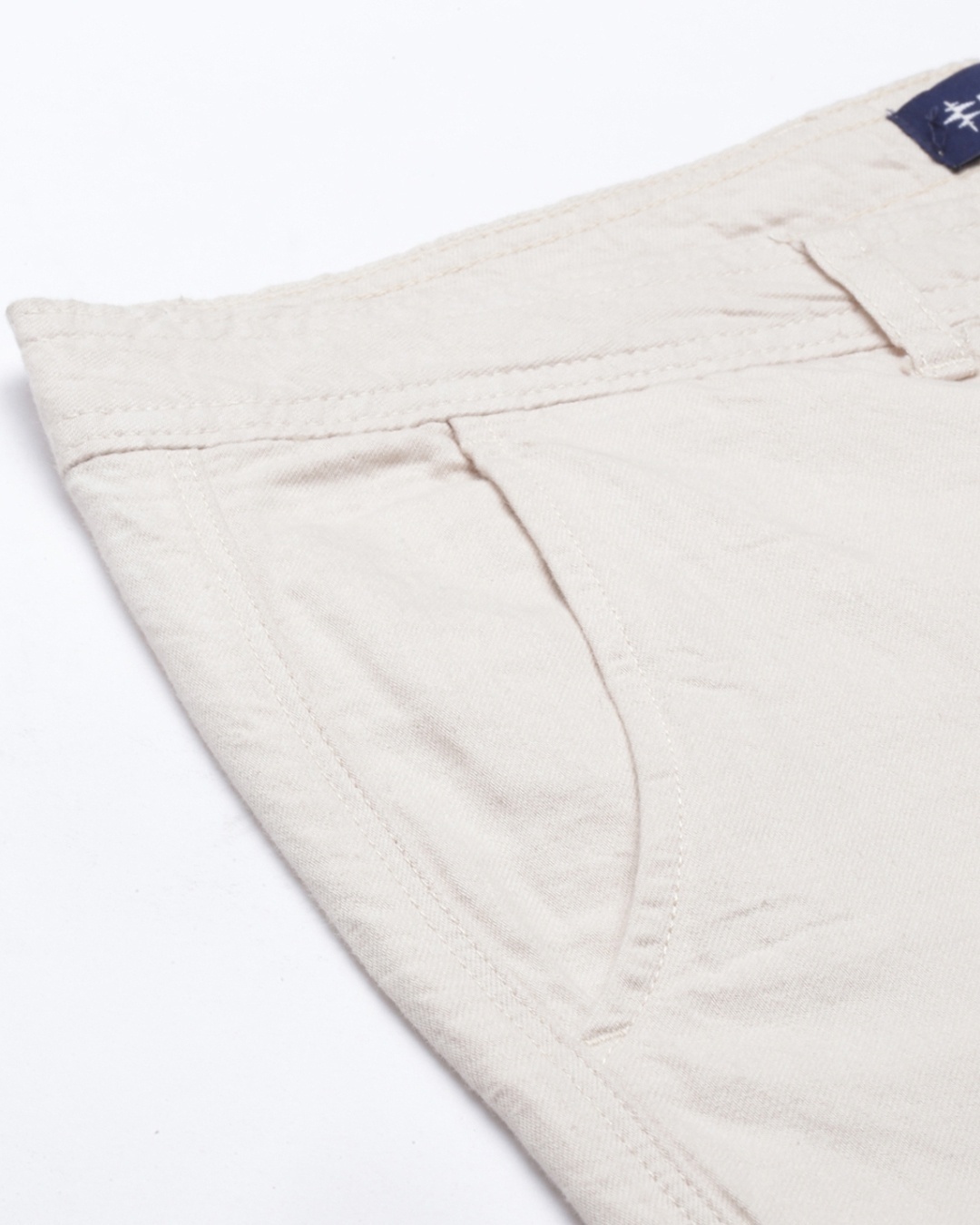 Shop Men's Beige Cotton Linen Shorts