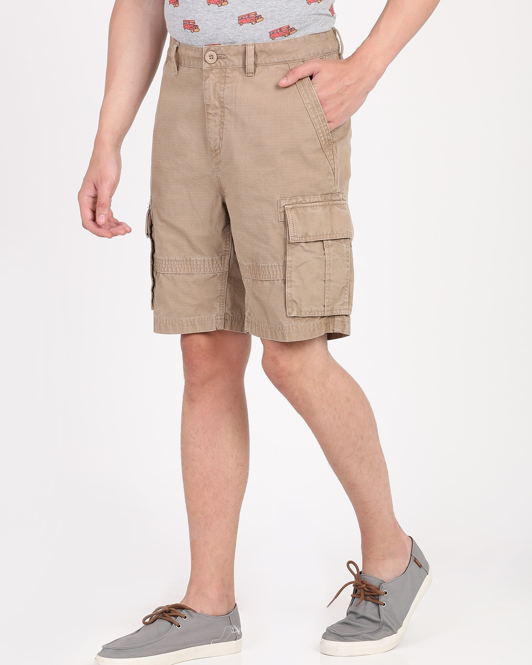 Buy Men's Beige Cotton Shorts for Men Beige Online at Bewakoof