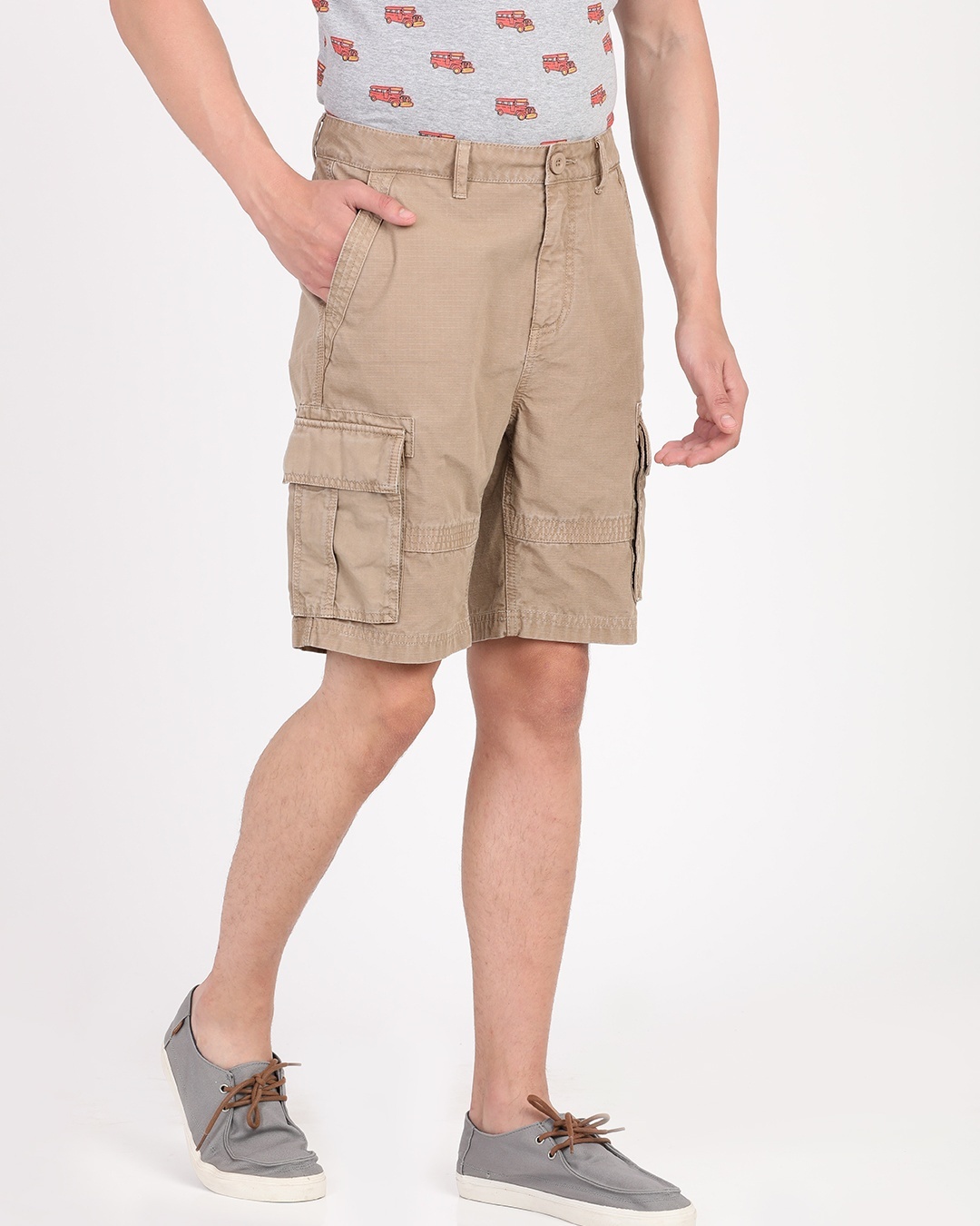 Buy Men's Beige Cotton Shorts for Men Beige Online at Bewakoof
