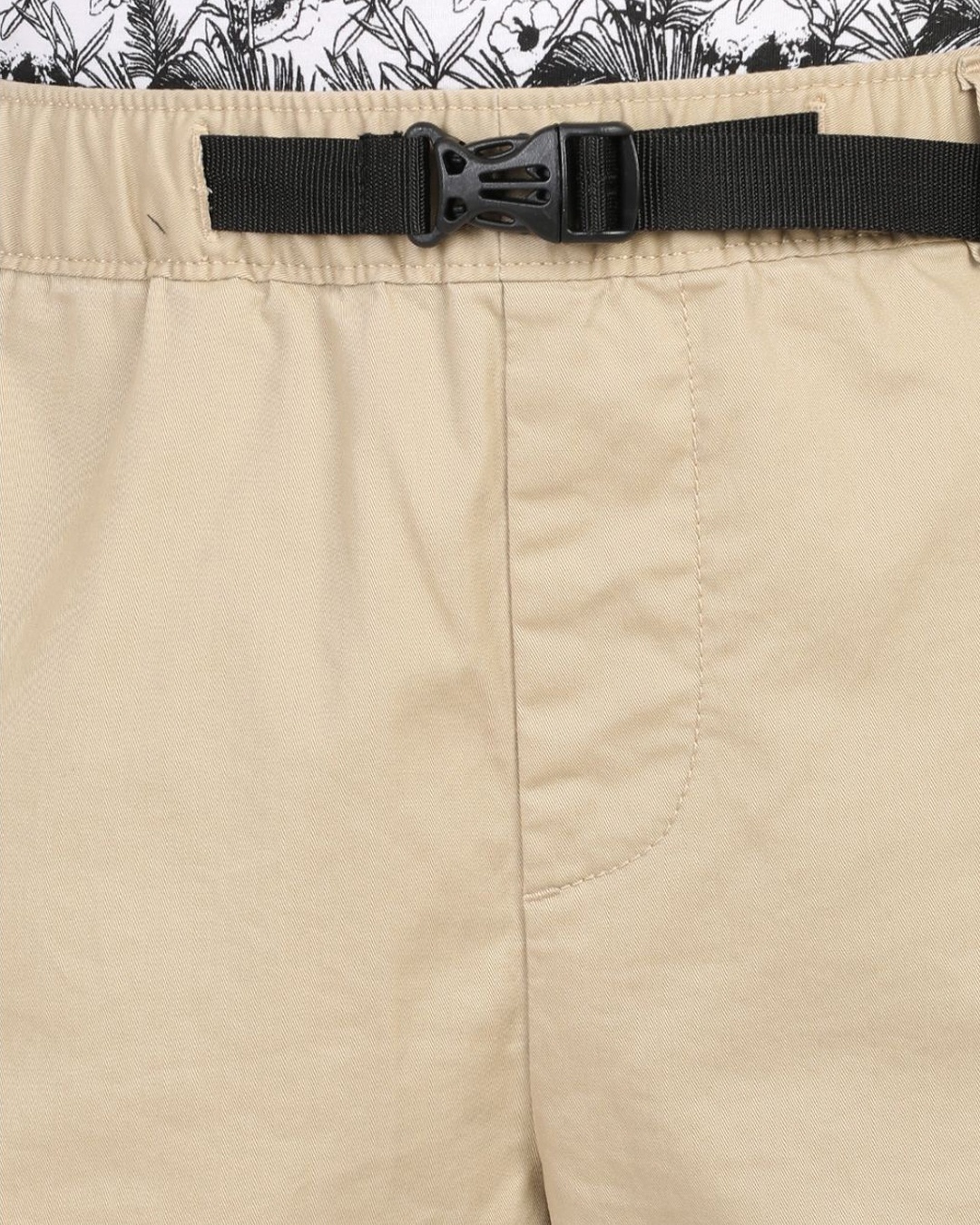 Shop Men's Beige Slim Fit Cotton Shorts