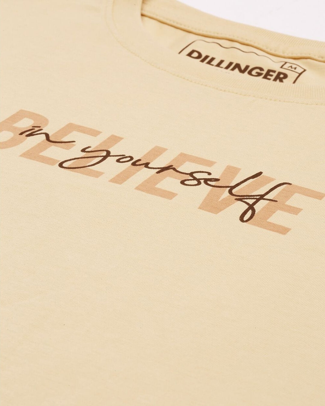 Shop Men's Beige Typography T-shirt-Full