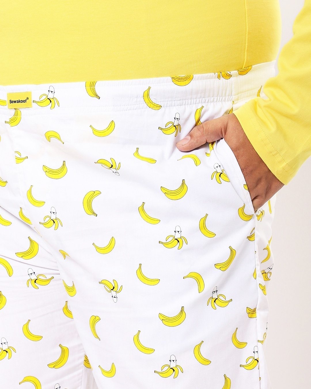 Shop Men's Birthday Yellow Bananas Print Plus Size AOP Pyjamas