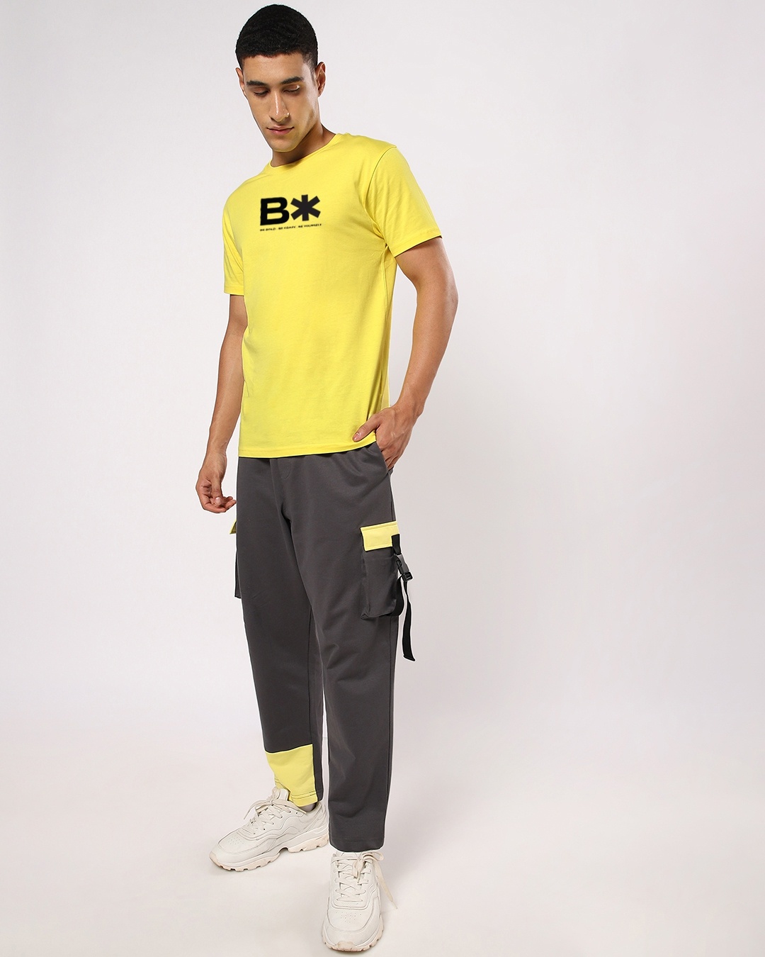 Shop Men's Birthday Yellow Be Yourself Printed T-shirt-Design