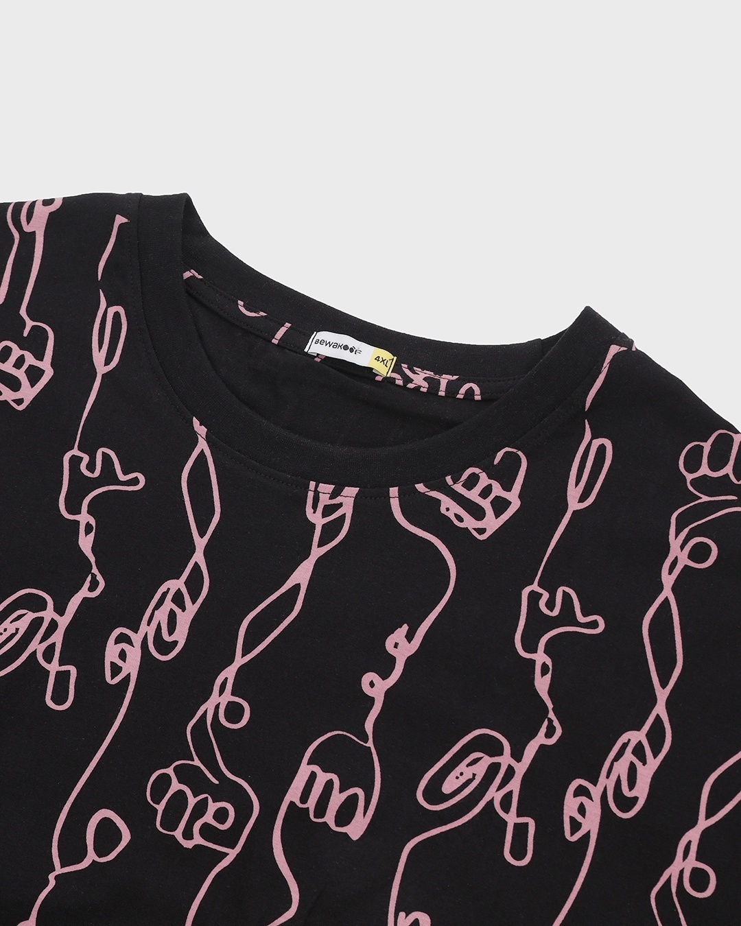 Shop Men's Black Abstract AOP Plus Size T-shirt