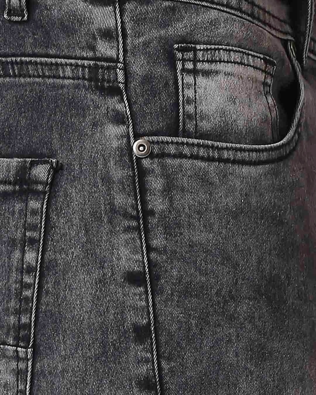 Shop Men's Black Acid Washed Slim Fit Mid Rise Jeans