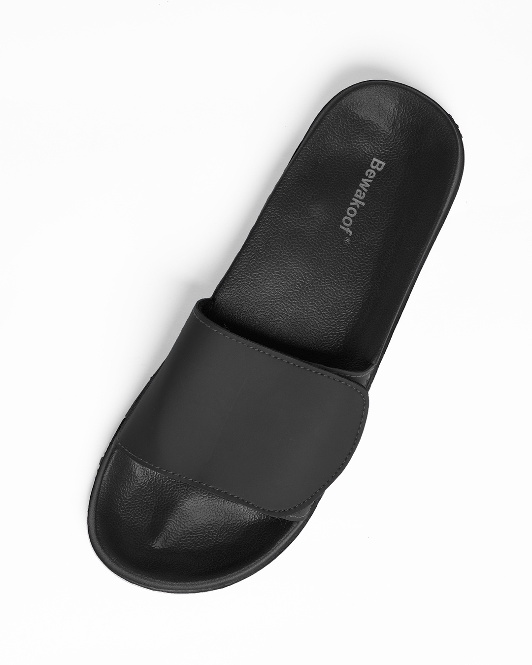 Buy Men's Black Adjustable Velcro Sliders Online in India at Bewakoof