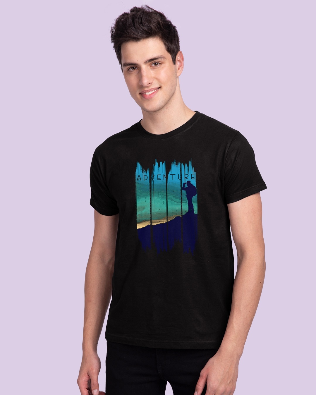 Shop Men's Black Adventure Time T-shirt-Front
