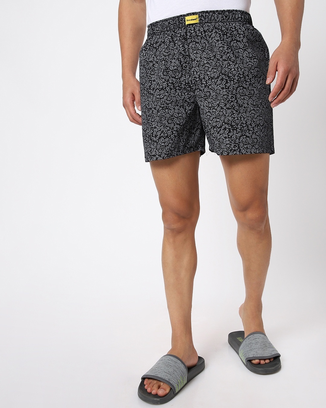 Men's Black All Over Printed Boxers