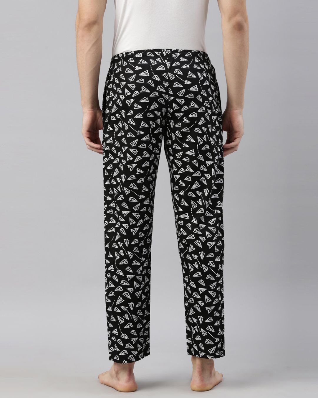 Shop Men's Black All Over Printed Cotton Pyjamas-Design