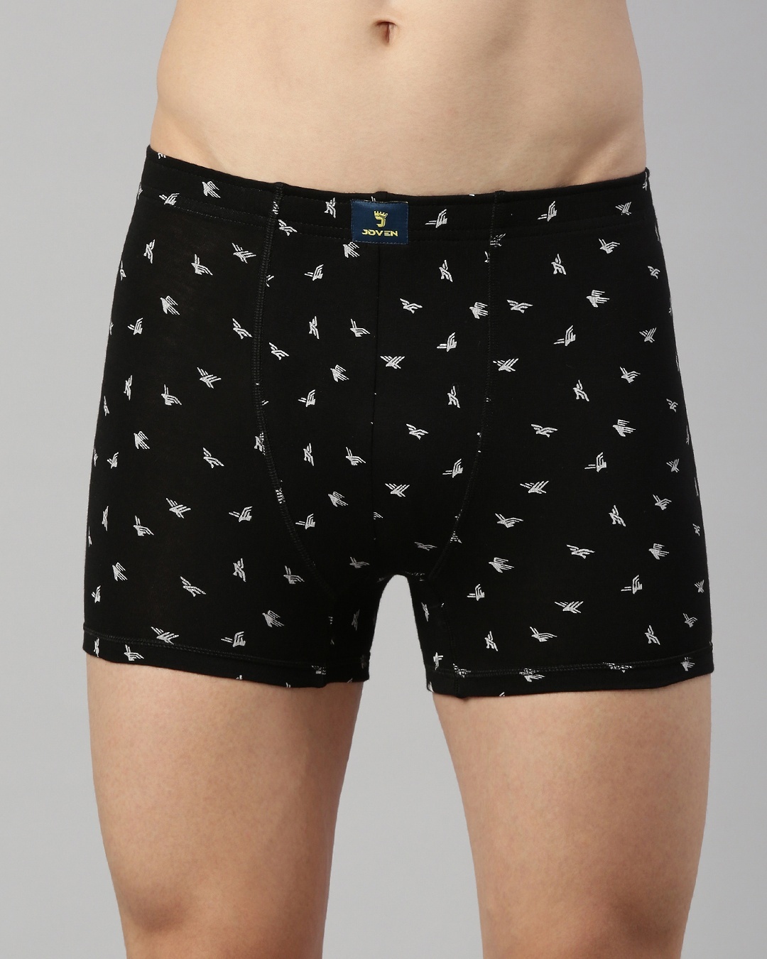 Buy Men's Black All Over Printed Slim Fit Neo Trunks Online in India at
