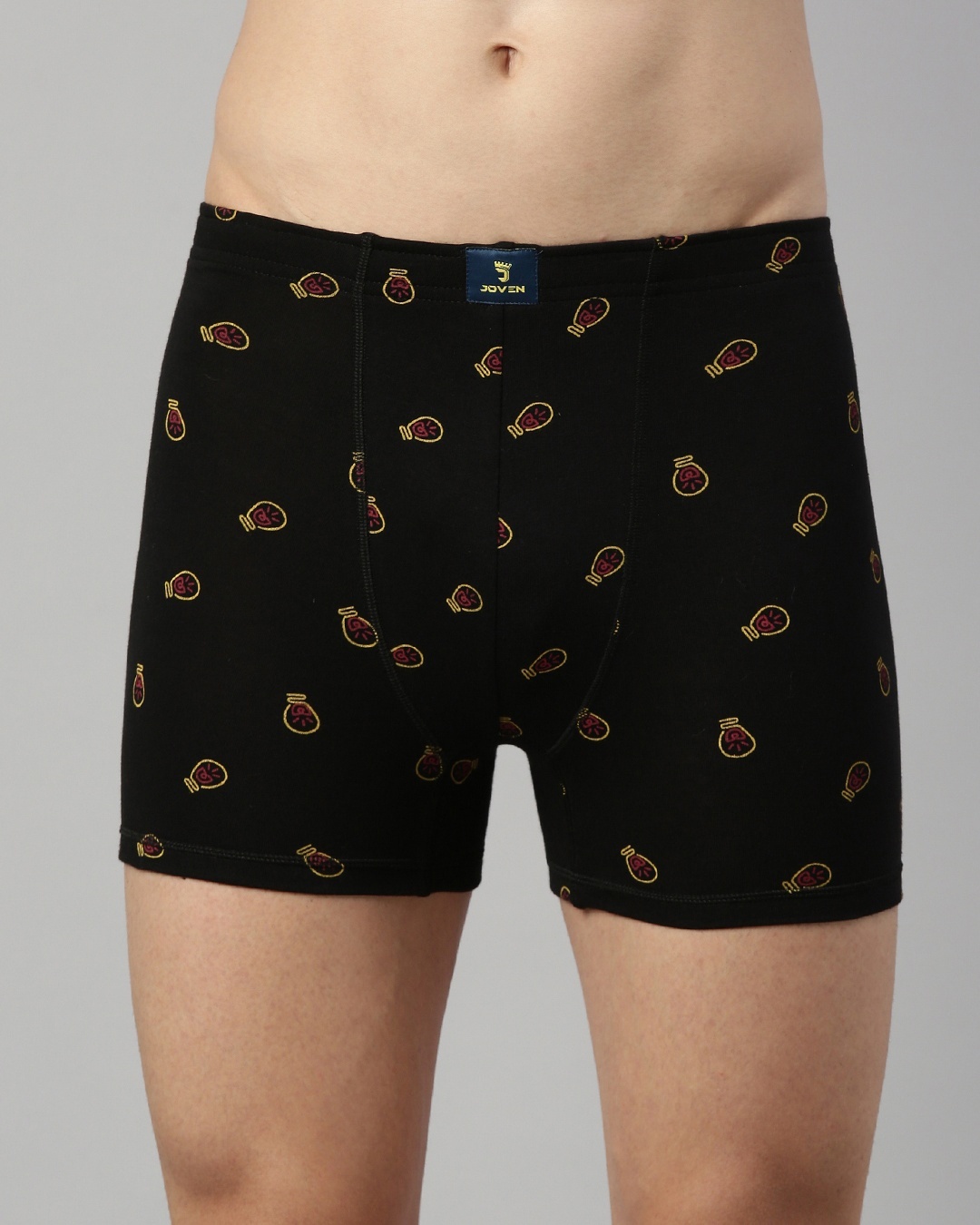 Buy Men's Black All Over Printed Slim Fit Neo Trunks Online in India at