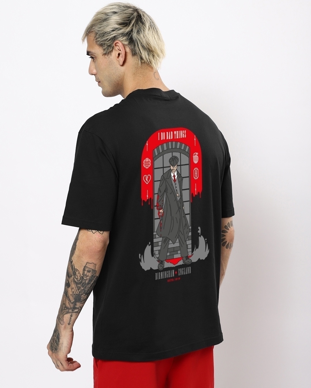 Buy Men's Black Los Angeles Graphic Printed Oversized T-shirt Online at  Bewakoof