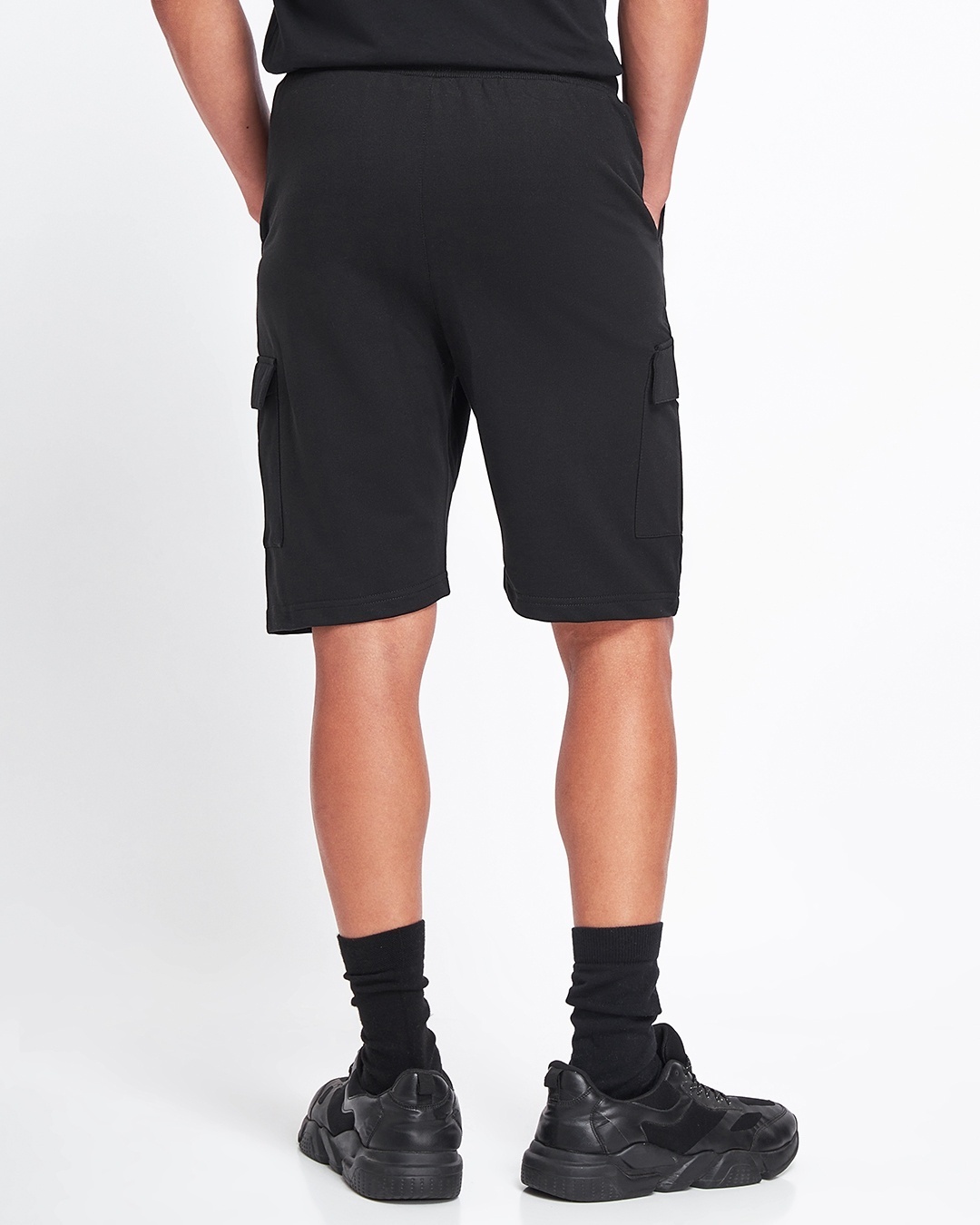 Shop Men's Black Basic Cargo Shorts-Design