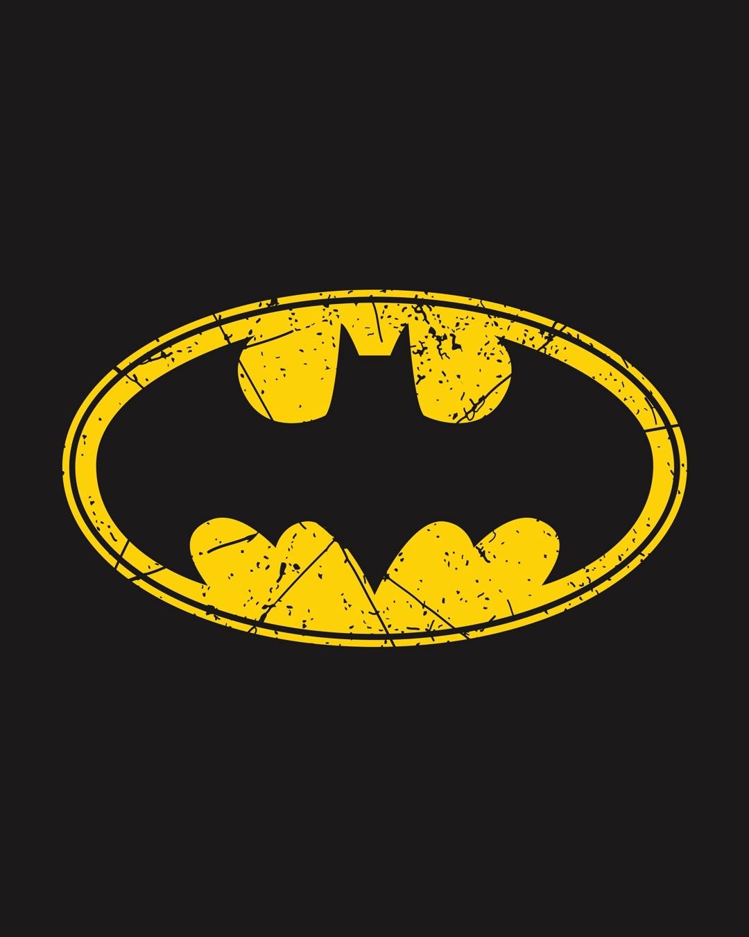 Shop Men's Black Batman Classic logo Graphic Printed T-shirt-Full
