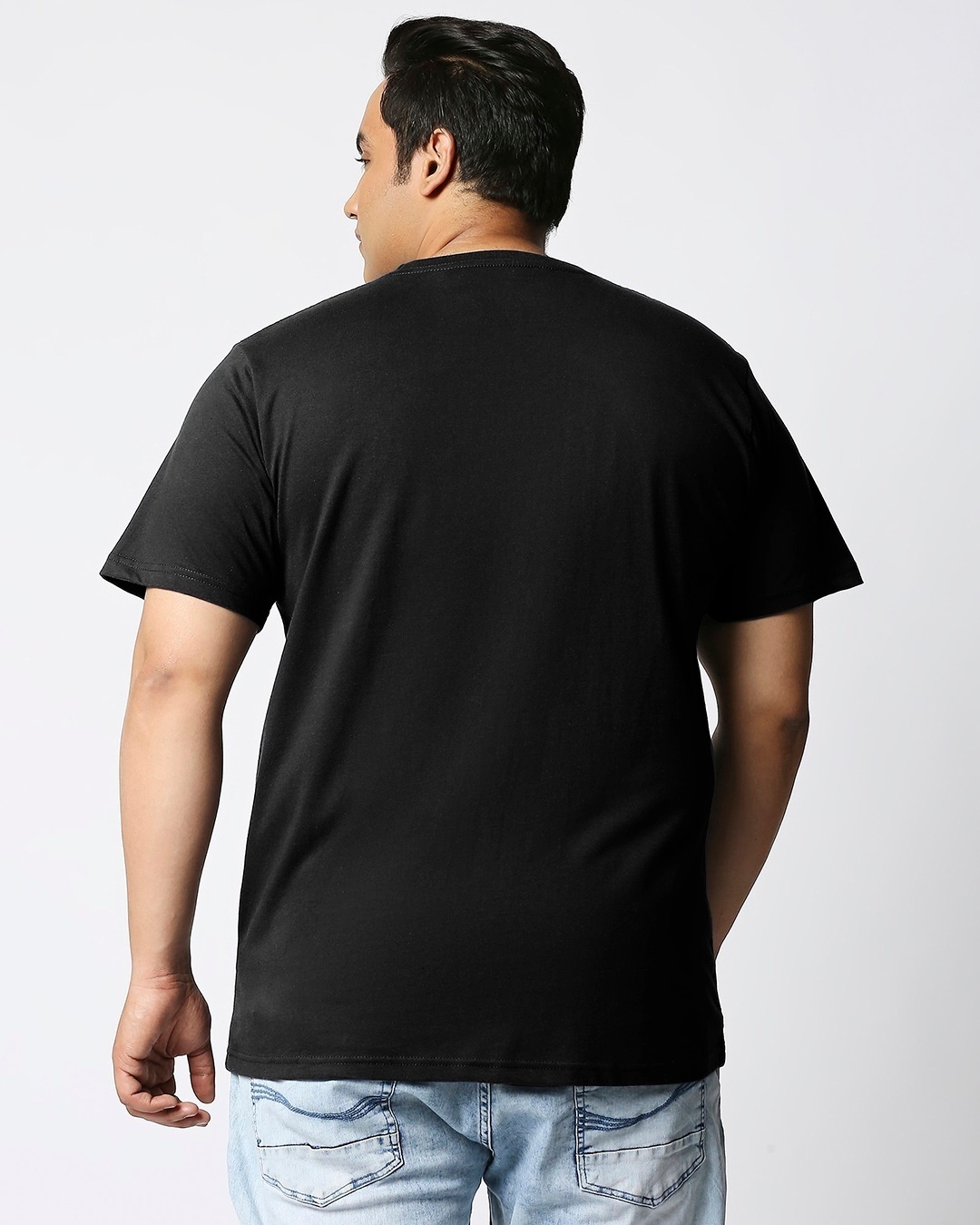 Shop Men's Black Batman Outline Logo (BML) Printed Plus Size T-shirt-Back