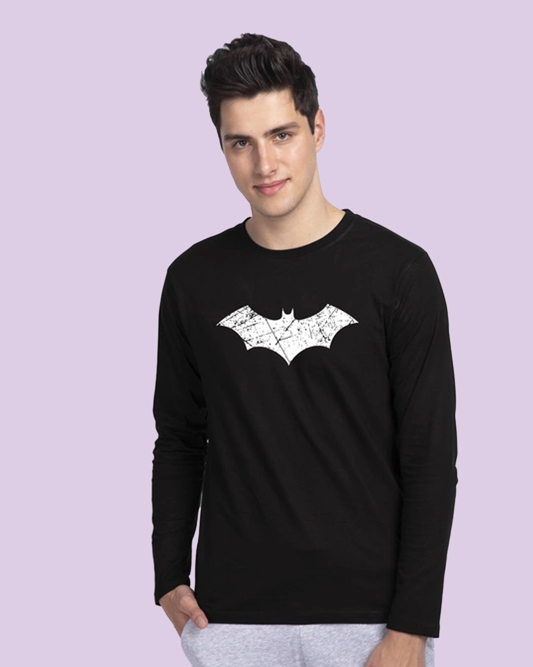 Shop Men's Black Batman T-shirt-Front