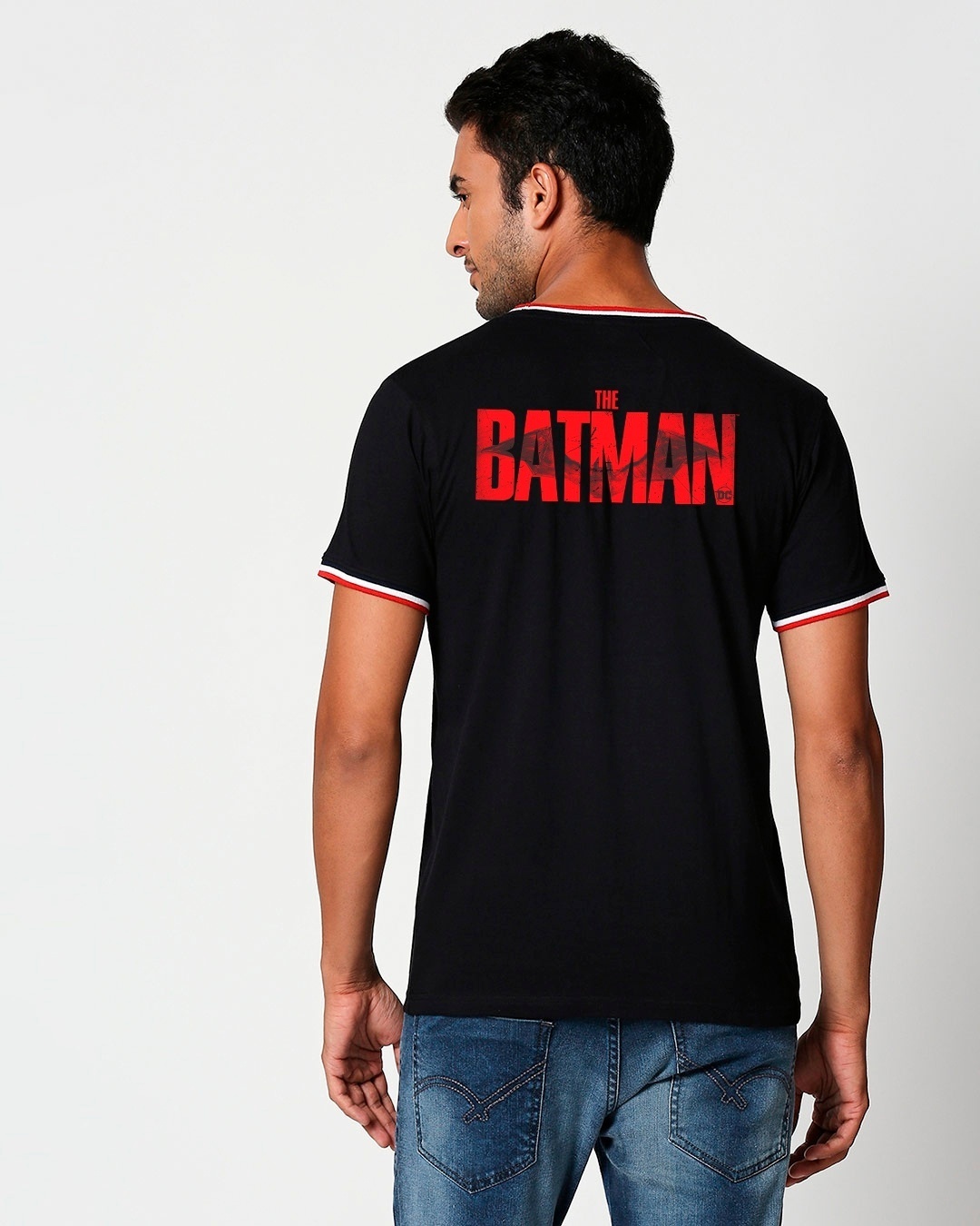 Shop Men's Black Batman Vengeance Typography Varsity T-shirt-Design