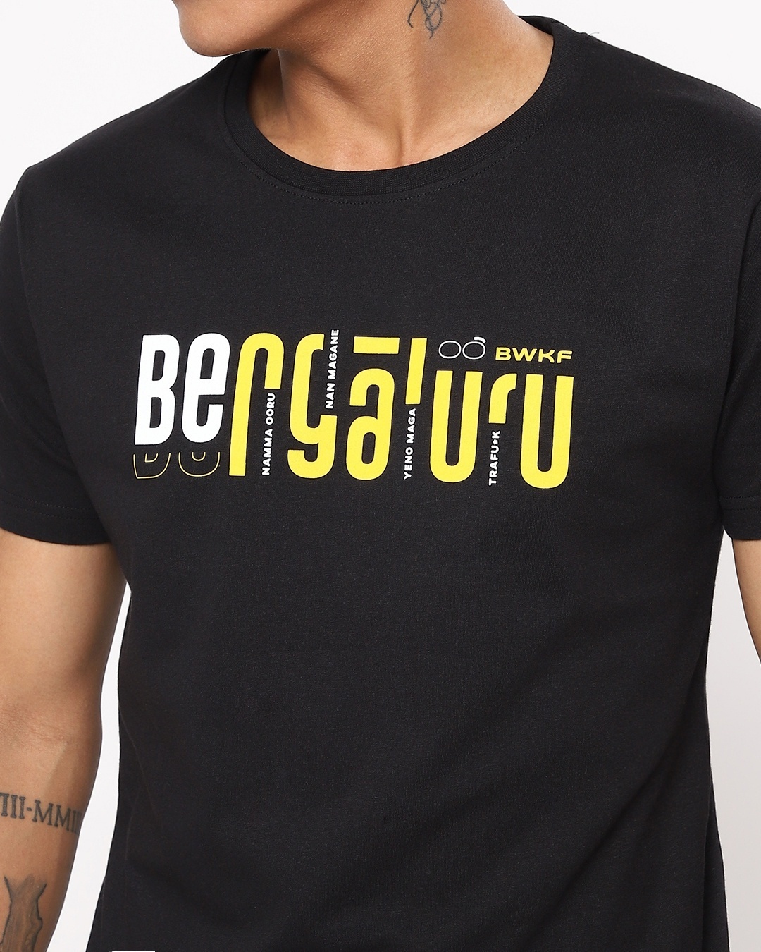 Shop Men's Black Be Bangalore Typography T-shirt