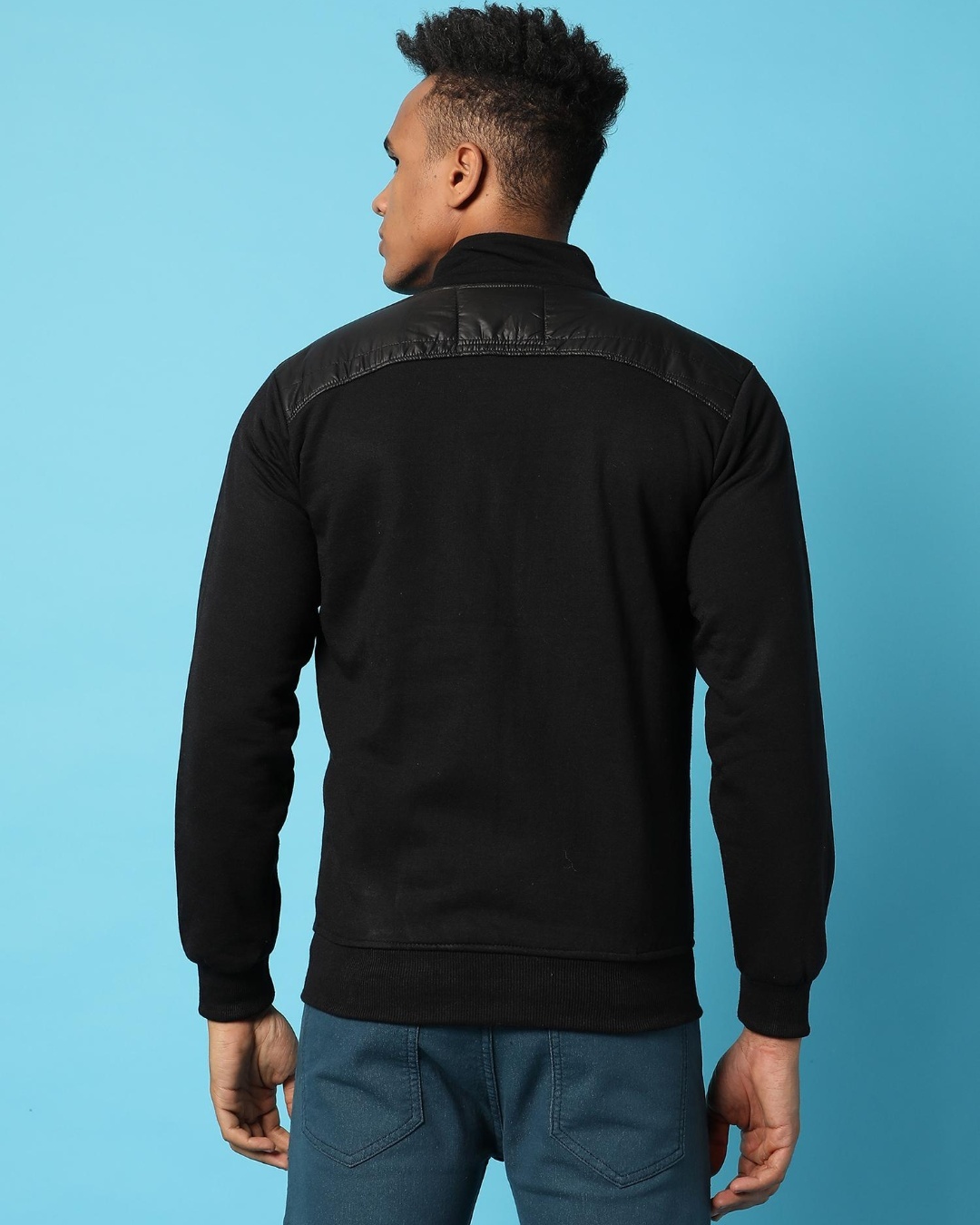 Shop Men's Black Bomber Jacket-Design
