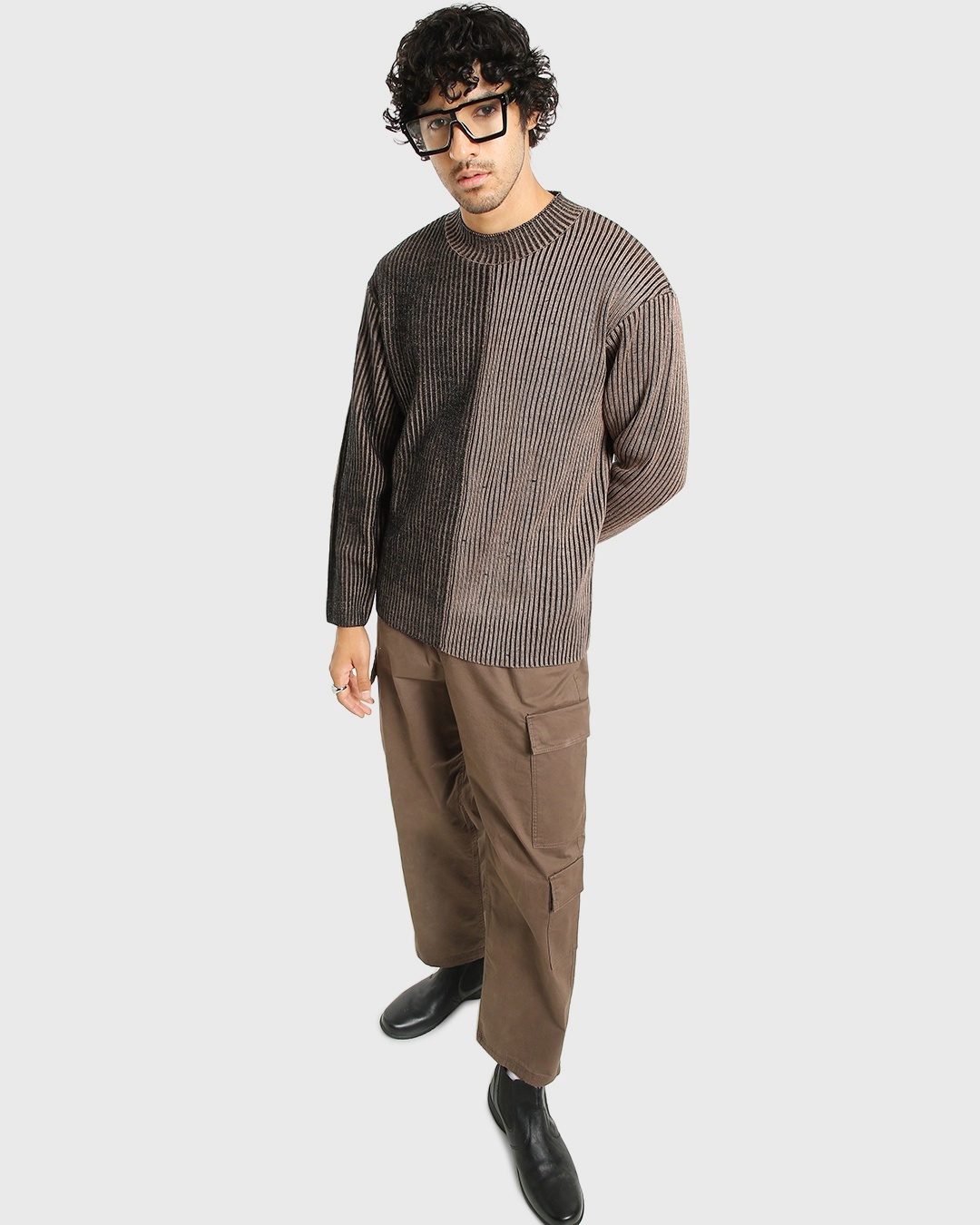 Multi Color Block Oversized Sweater main image 1