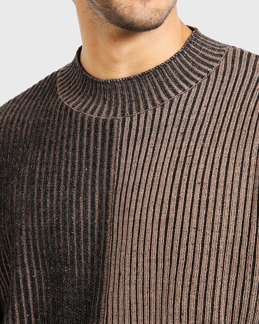 Men's Color Block Round Neck Sweater
