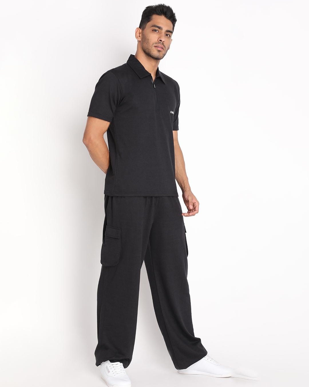 Buy Men's Black Cargo Track Pants for Men Black Online at Bewakoof