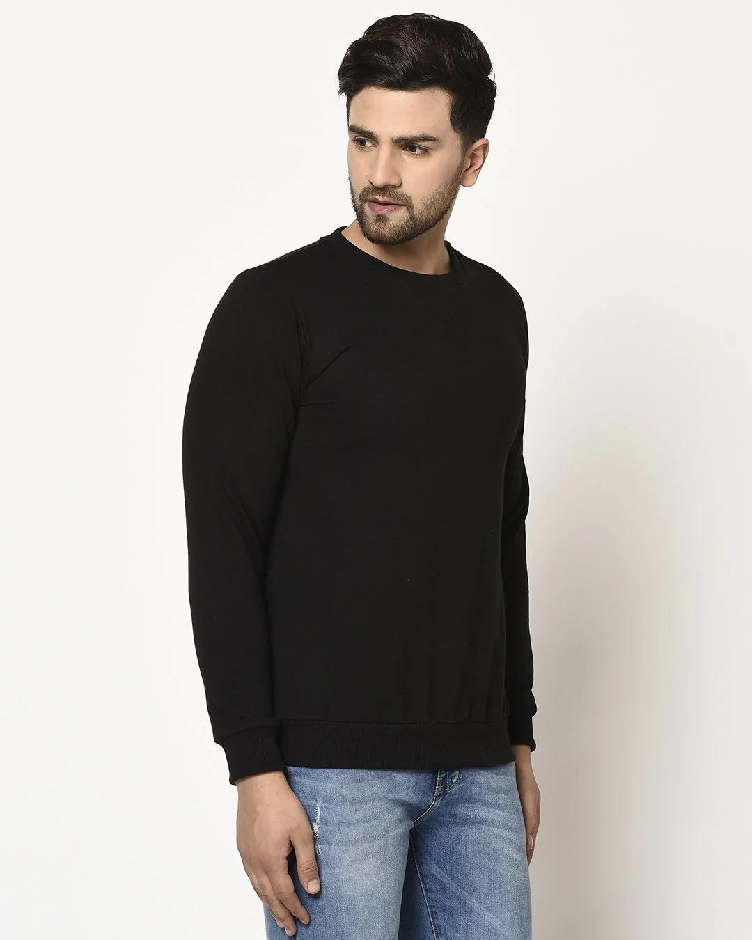 Shop Men's Black Casual Sweatshirt-Back