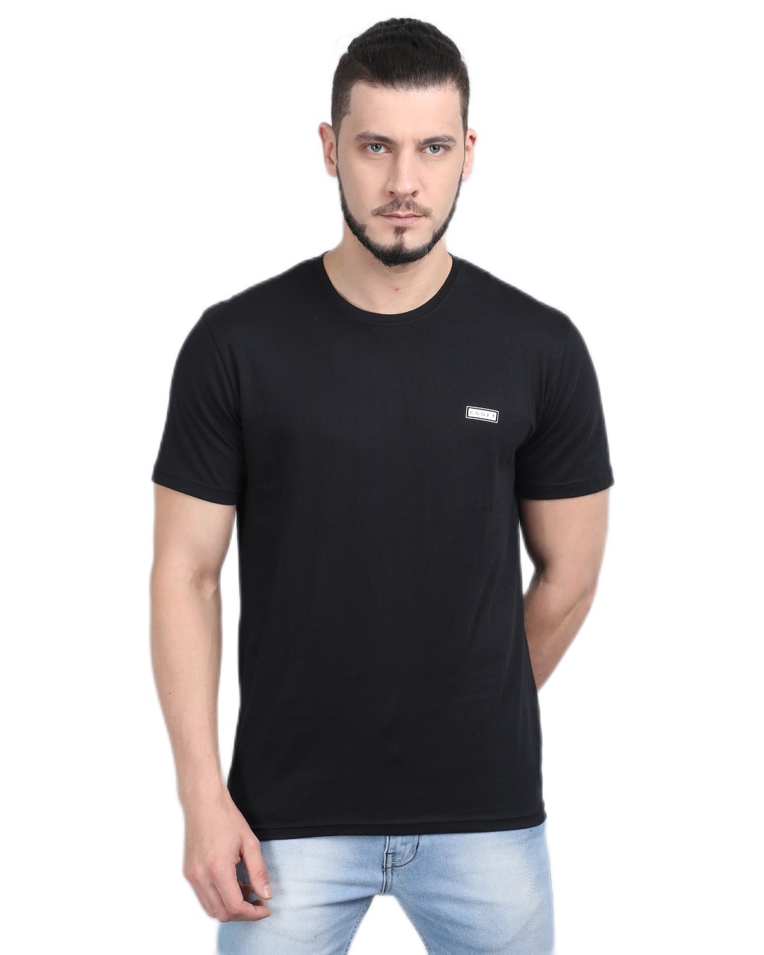 Shop Men's Black Casual T-shirt-Front