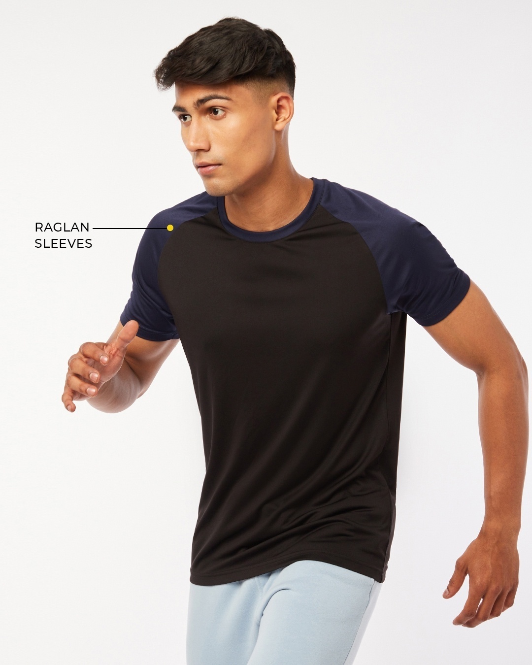 Shop Men's Black Colorblock Training T-shirt-Back