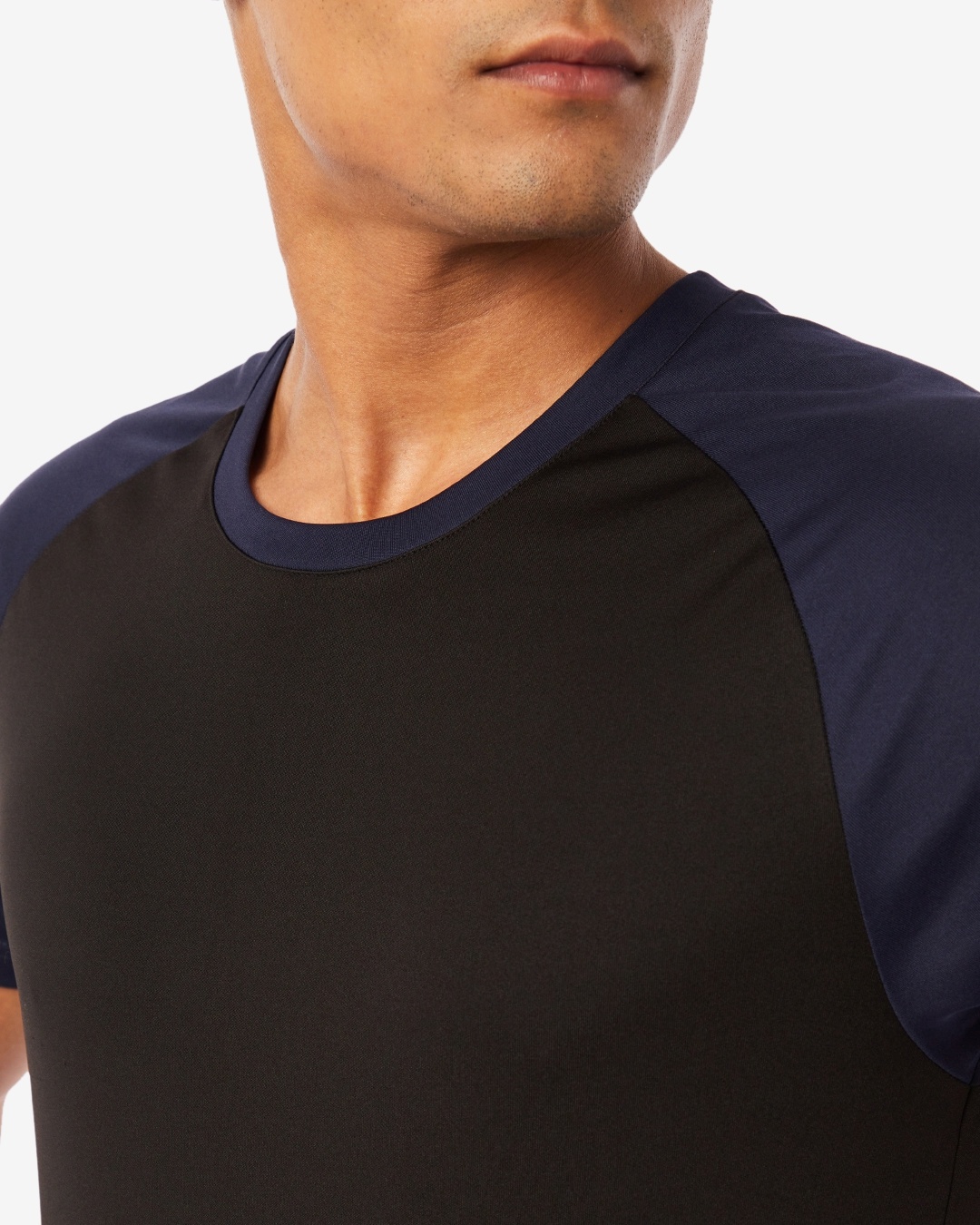 Shop Men's Black Colorblock Training T-shirt-Full
