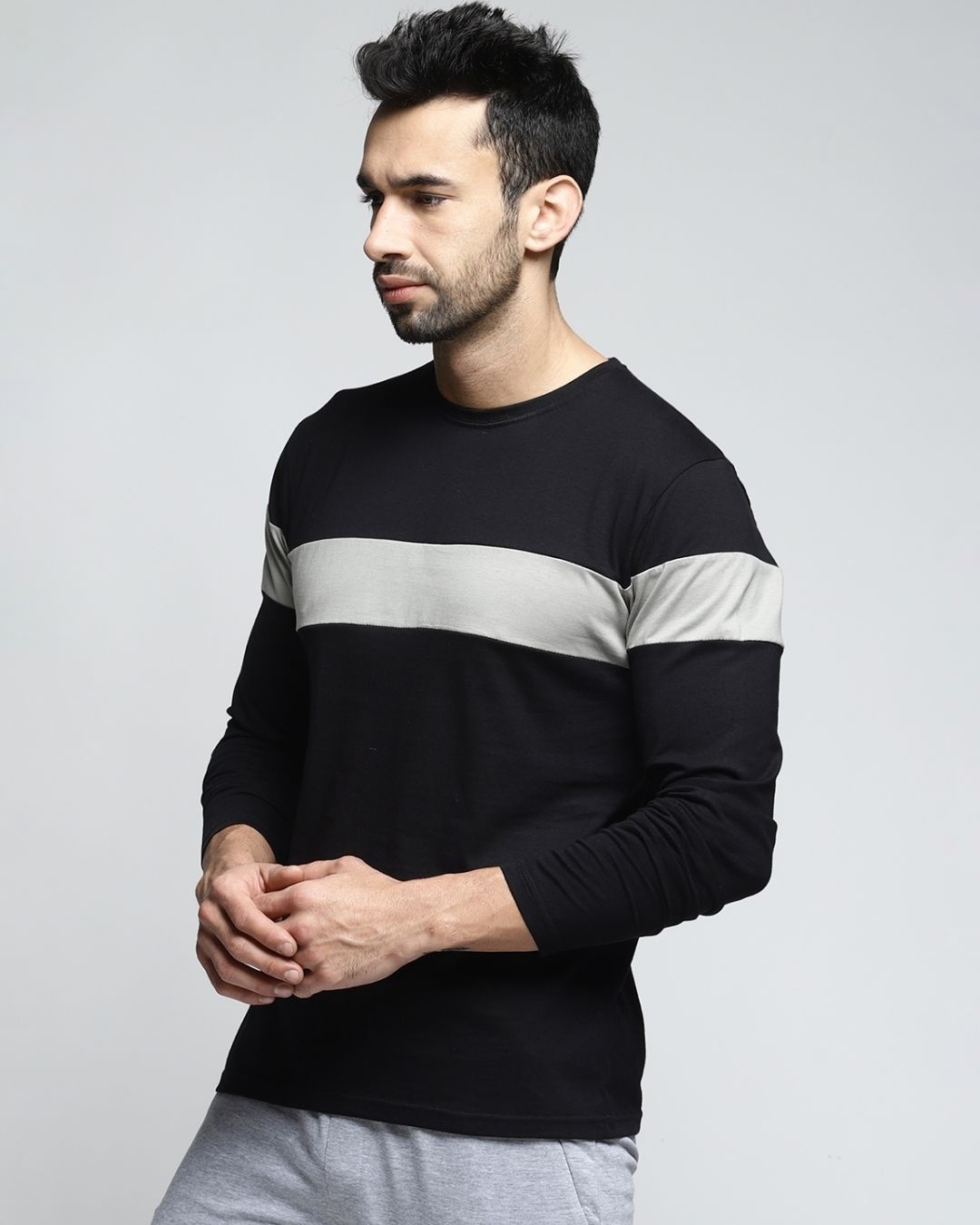 Shop Men's Black Colourblocked T-shirt-Design