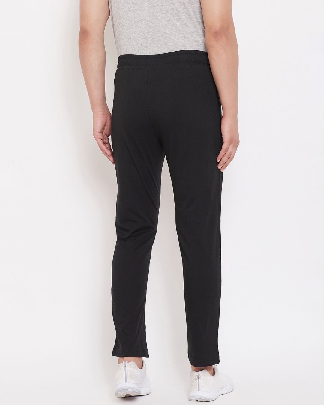 Shop Men's Black Cotton Track Pants-Design