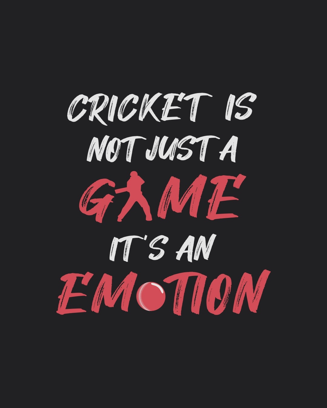 Shop Men's Black Cricket is Not Just a Game its an Emotion T-shirt-Full