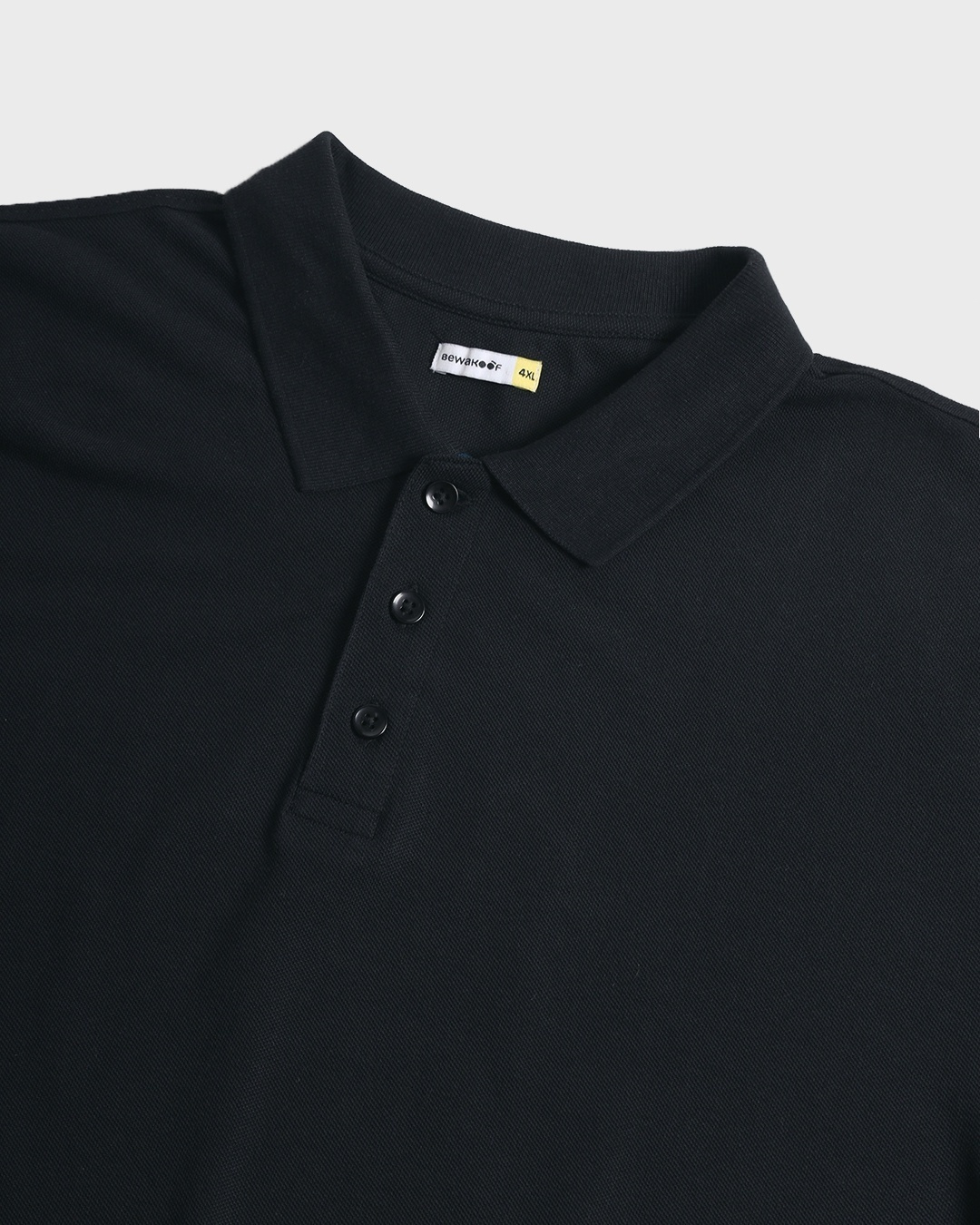Shop Men's Black Cuffed Sleeve Plus Size Polo T-shirt