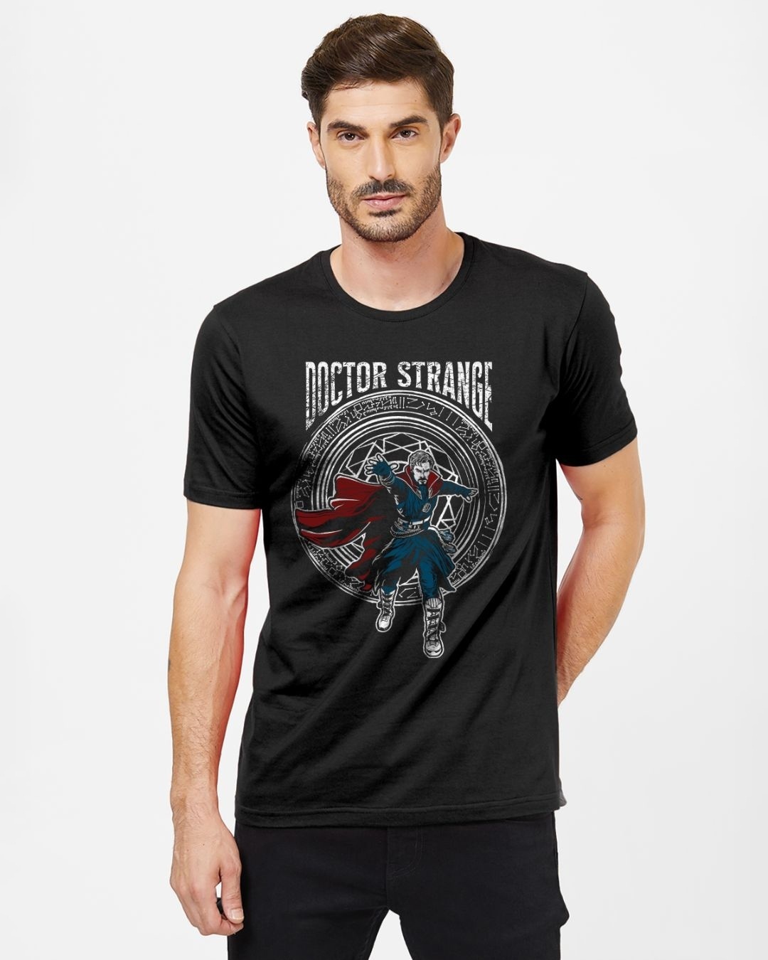 Shop Men's Black Doctor Strange Graphic Printed T-shirt-Front