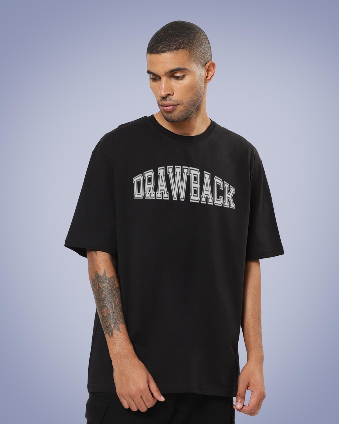 Buy Men's Black Drawback Graphic Printed Oversized T-shirt for Men ...