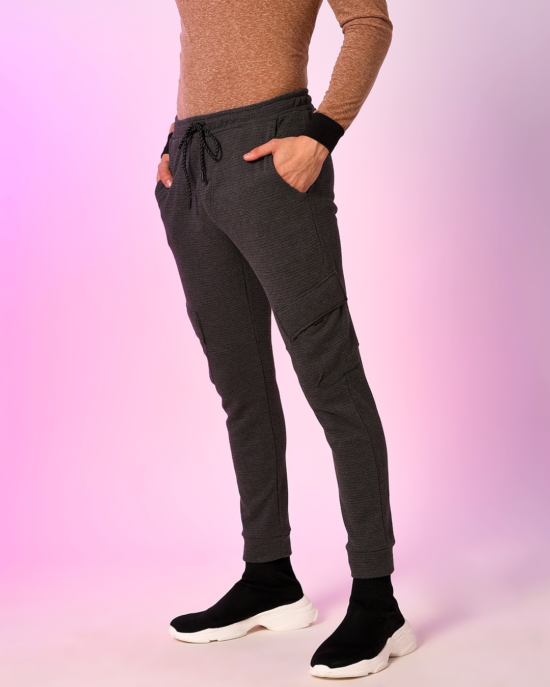 black drawstring joggers