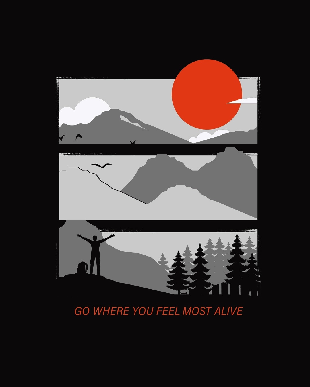 Shop Men's Black Feel Most Alive T-shirt