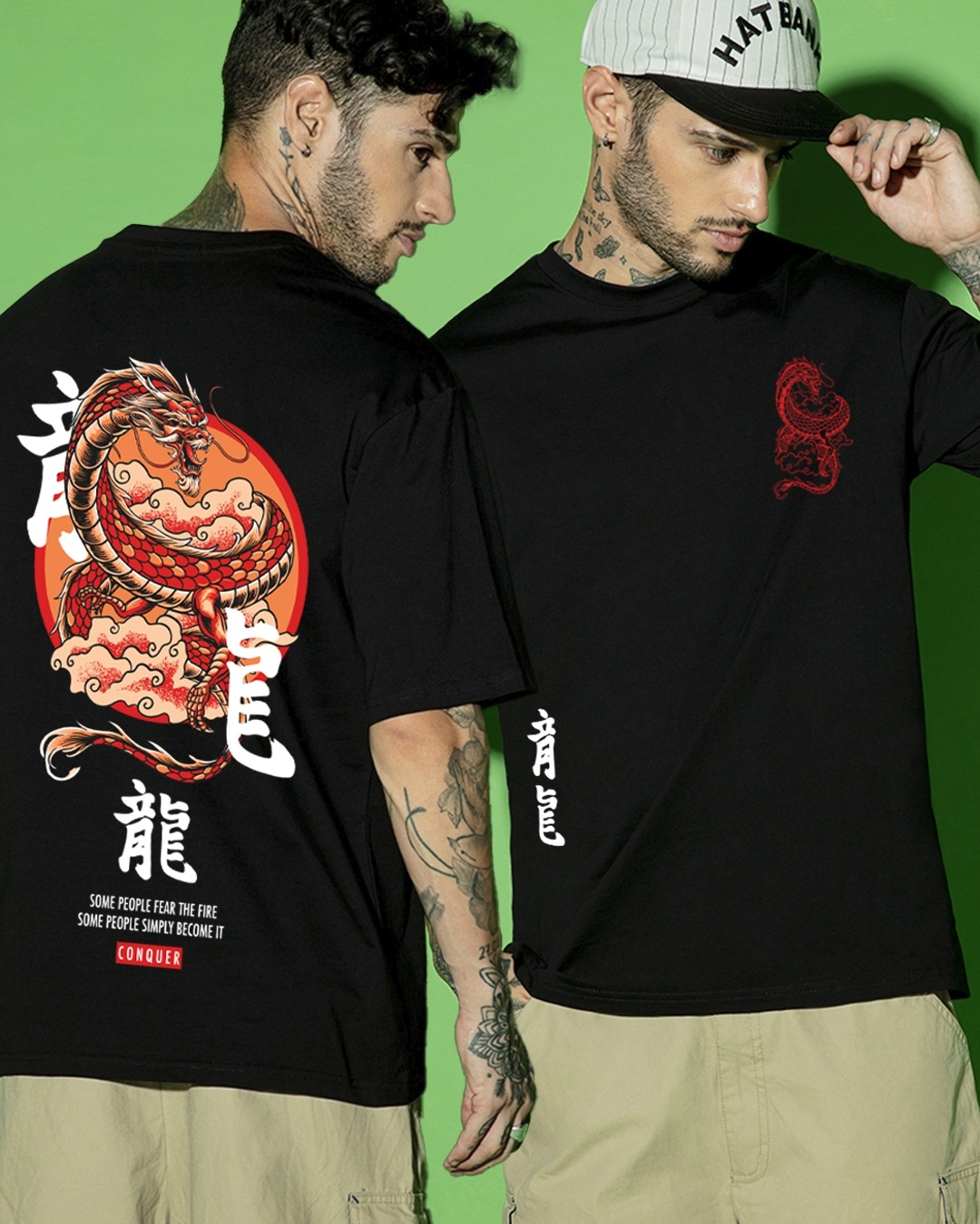 Oversized Overdyed Dragon Graphic T-shirt