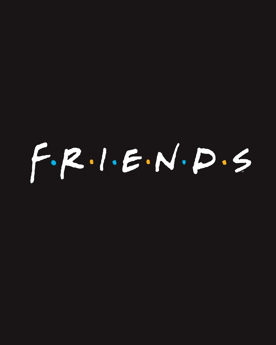 Shop Men's Black Friends Logo (FRL) Typography T-shirt-Full