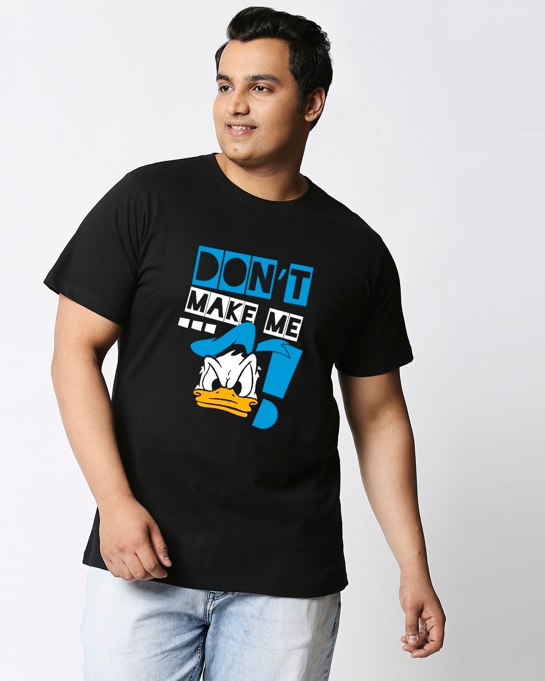 Shop Men's Black Furious Donald (DL) Graphic Printed Plus Size T-shirt-Front