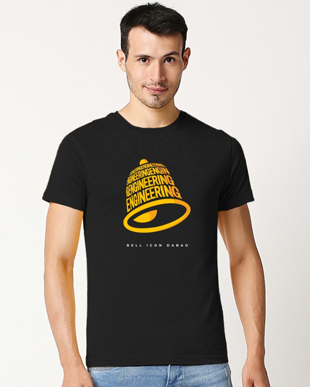Shop Men's Black Ghanta Engineering 2.0 Graphic Printed T-shirt-Front