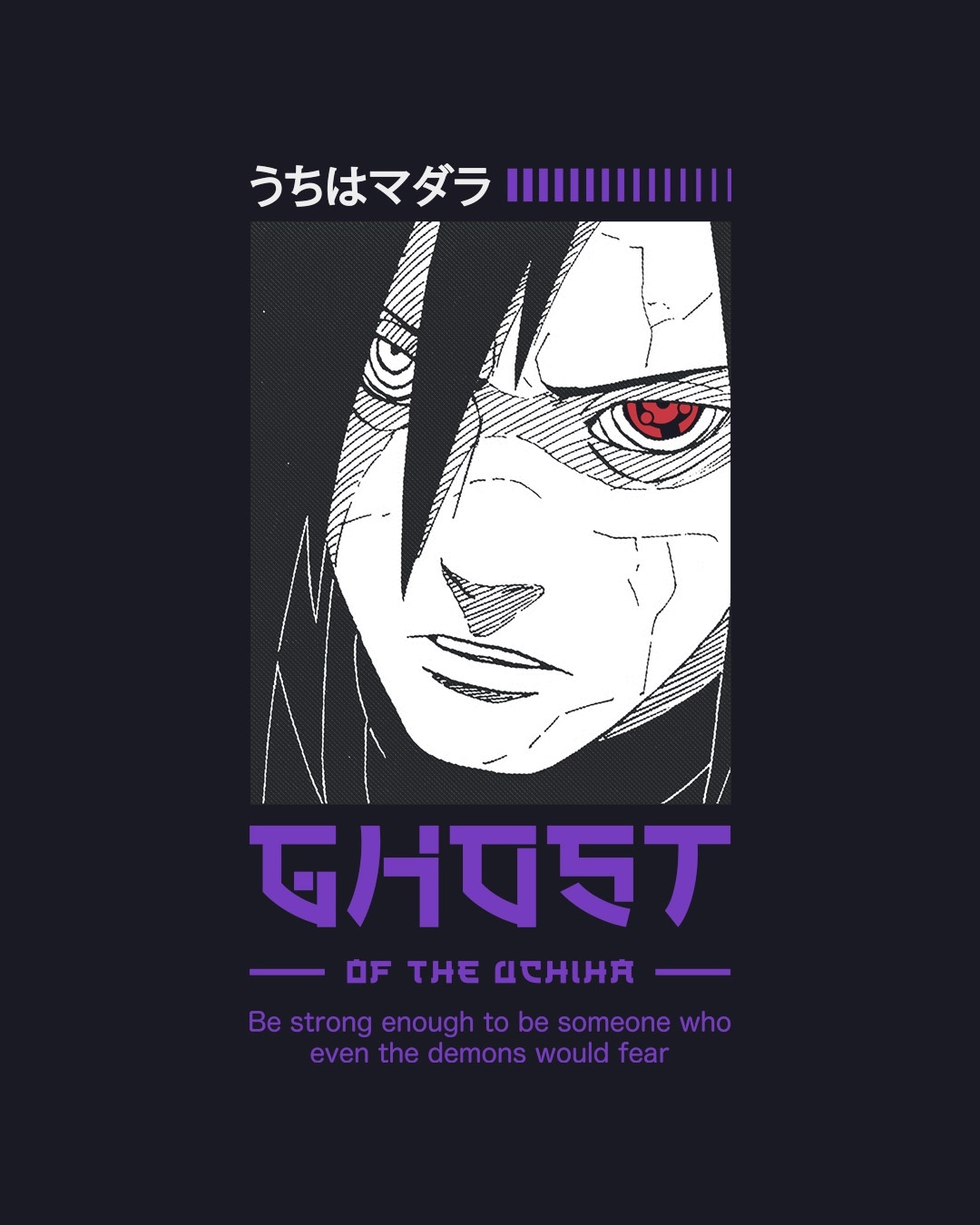 Shop Men's Black Ghost of the Uchiha Graphic Printed T-shirt-Full