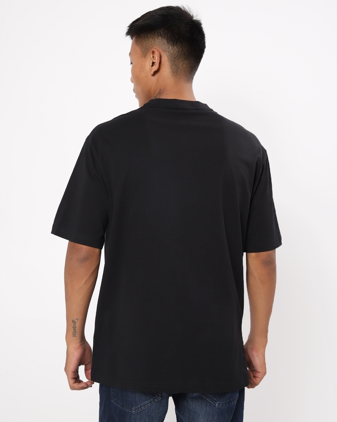 Shop Men's Black Godfather Graphic Printed Oversized T-shirt-Design
