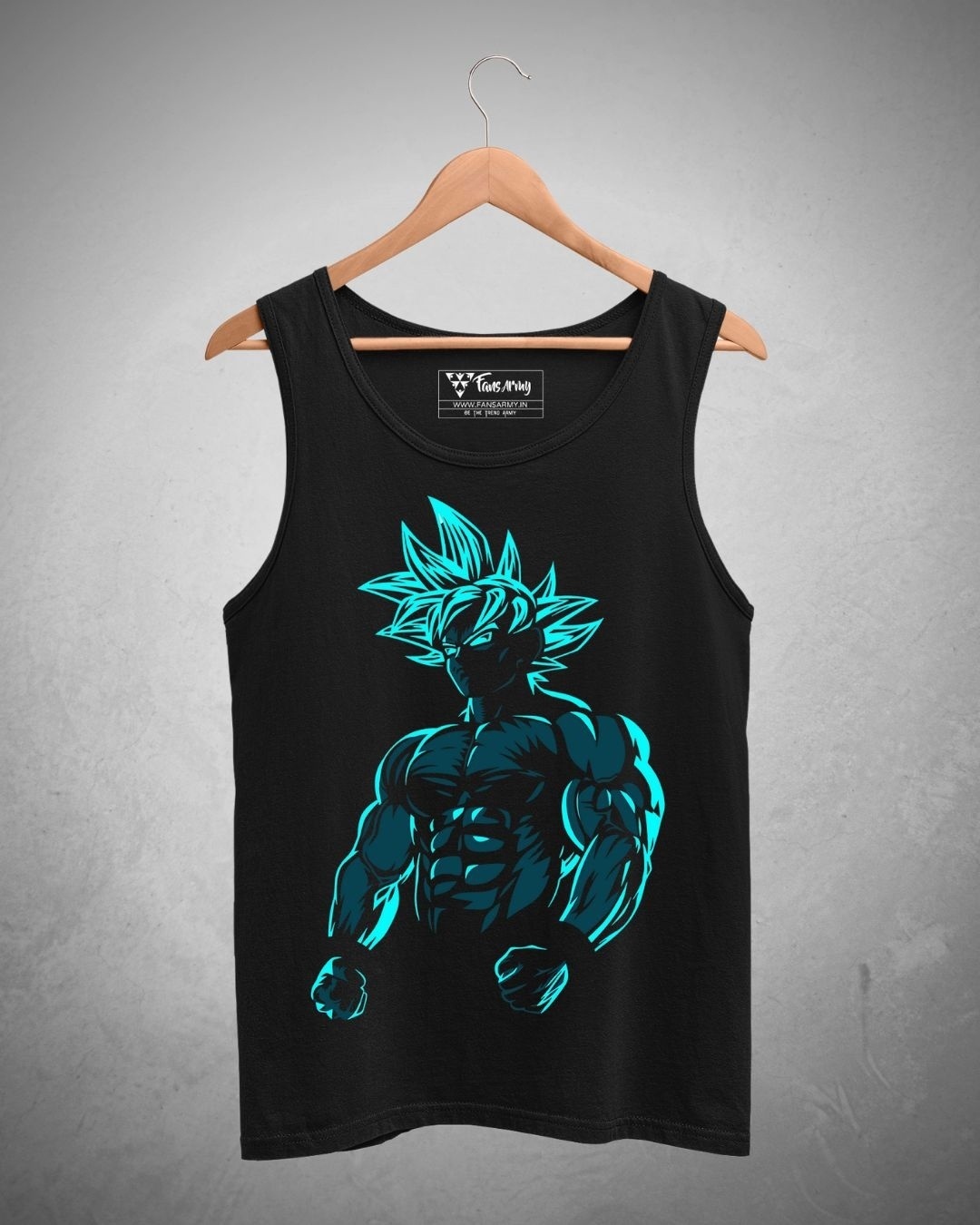 Shop Men's Black Goku Graphic Printed Cotton Vest-Full