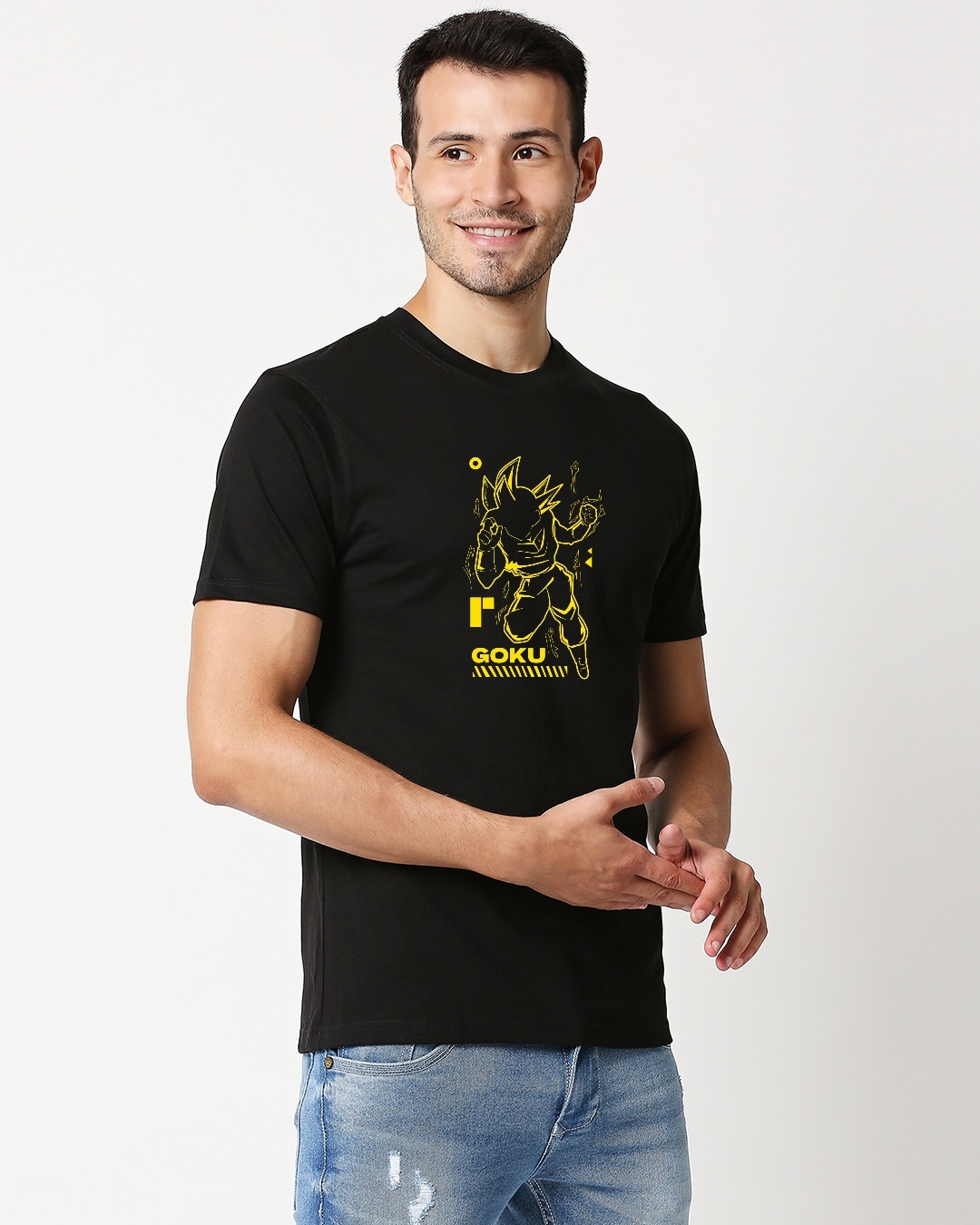 Shop Men's Black Goku Printed T-shirt-Back