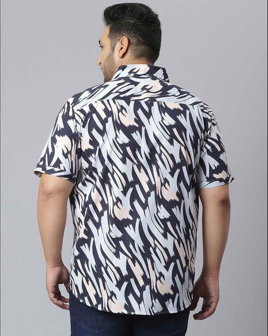 Shop Men's Black Graphic Design Stylish Half Sleeve Casual Shirt-Back