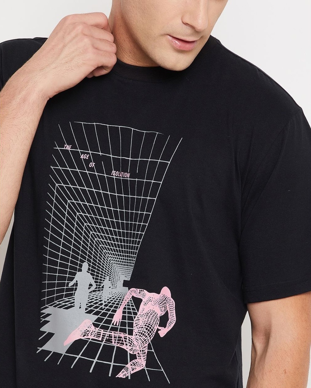 Shop Men's Black Graphic Printed Oversized T-shirt