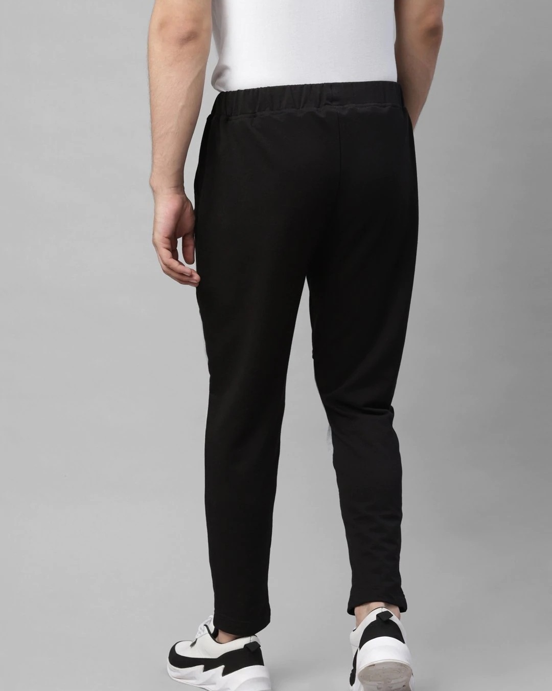 Shop Men's Black & Grey Color Block Track Pants-Design