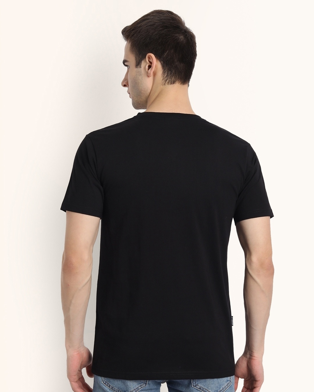 Buy Men S Black Half Sleeve V Neck T Shirt For Men Black Online At Bewakoof